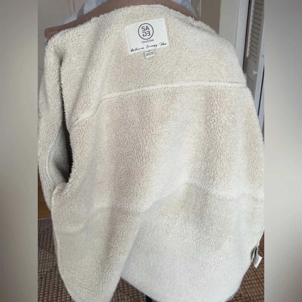 Plaid Gray and Brown Women's Jacket Size Large - Picture 4 of 5